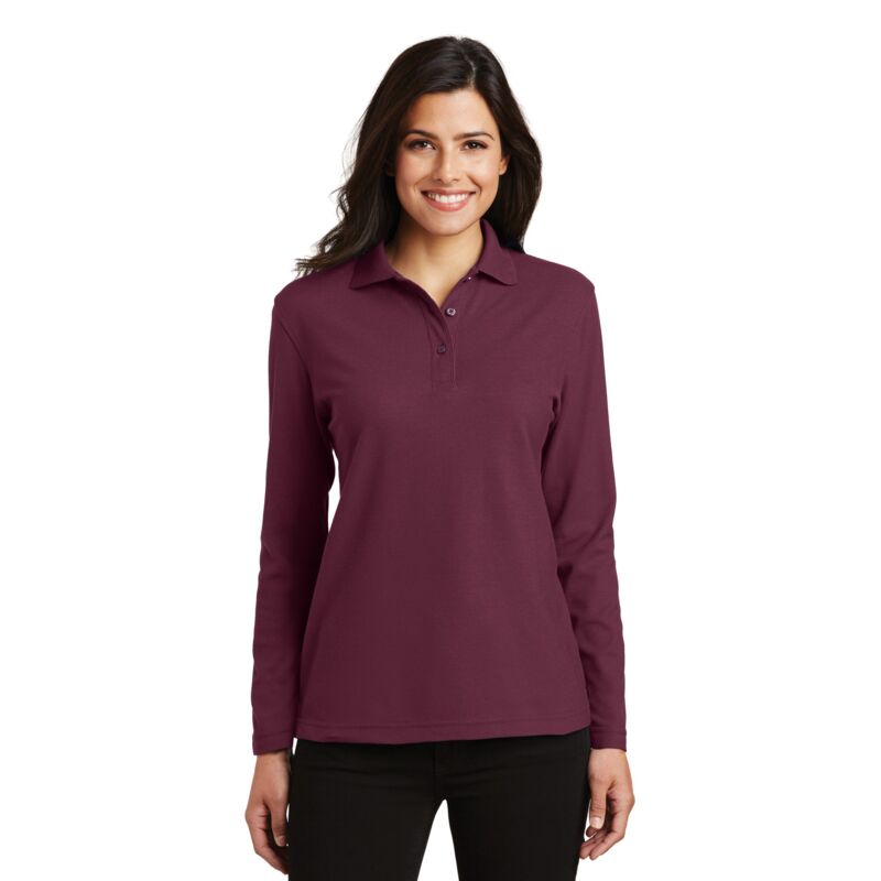 Women's Silk Touch Long Sleeve Polo Thumbnail