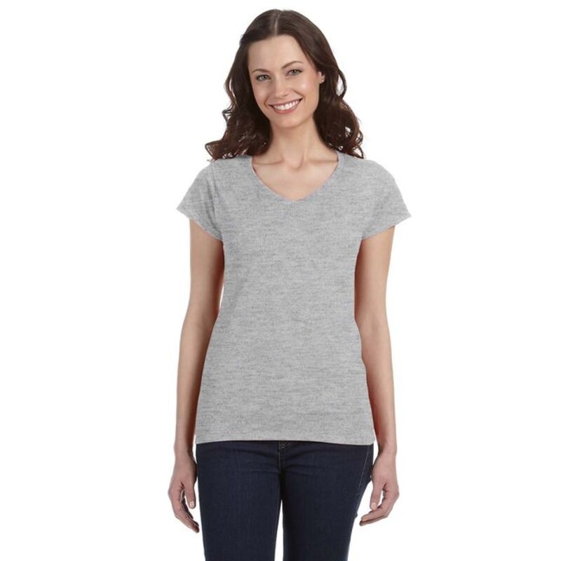 Ladies' SoftStyle® Fitted V-Neck T-Shirt Thumbnail