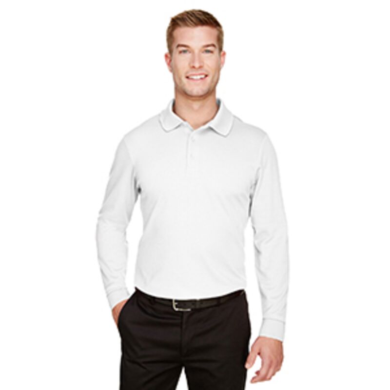 CrownLux Performance® Men's Plaited Long Sleeve Polo Thumbnail