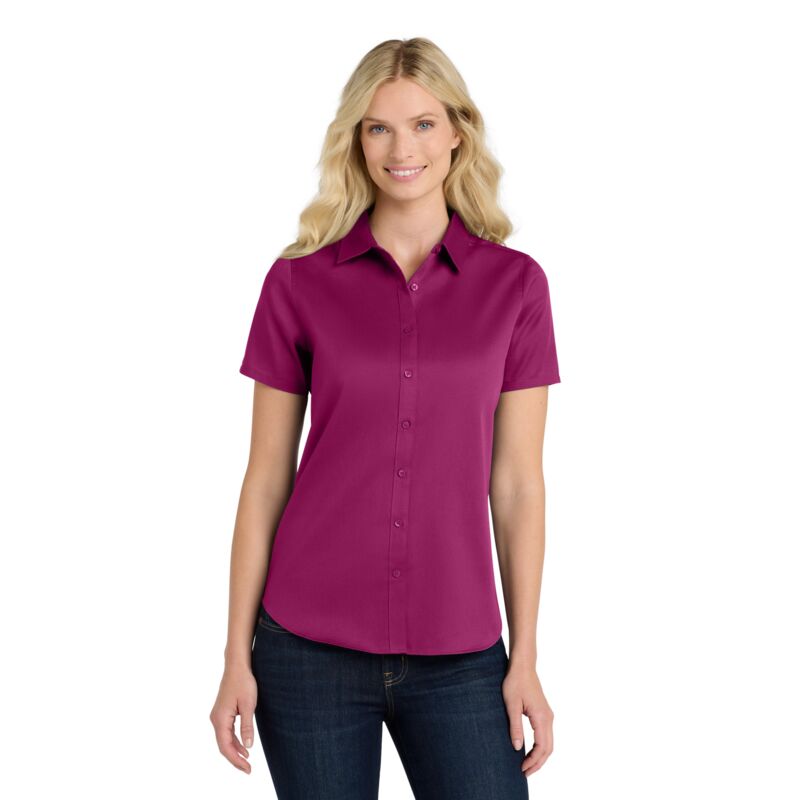 Ladies Short Sleeve SuperPro React  Twill Shirt Thumbnail