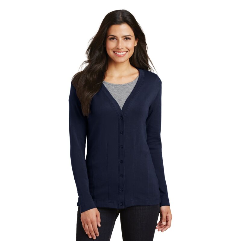 Ladies Modern Stretch Cotton Cardigan Thumbnail