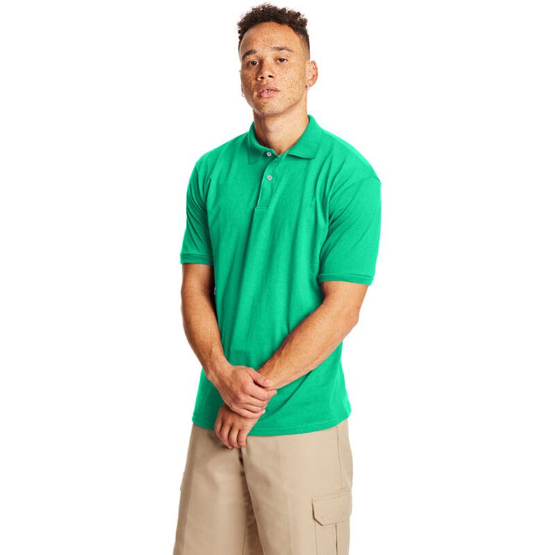 Hanes Adult 5.2 oz., 50/50 EcoSmart® Jersey Knit Polo Thumbnail