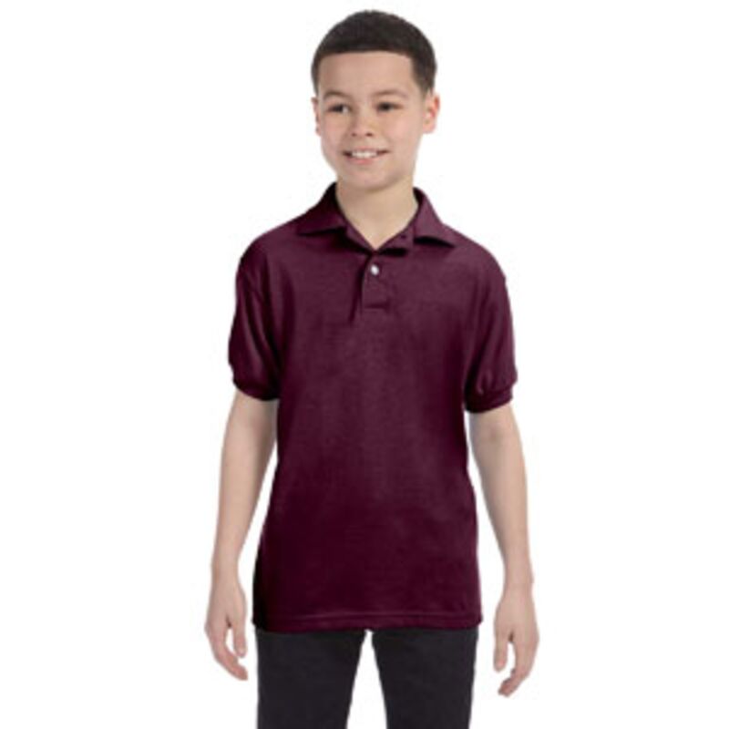 Hanes Youth 5.2 oz., 50/50 EcoSmart® Jersey Knit Polo Thumbnail