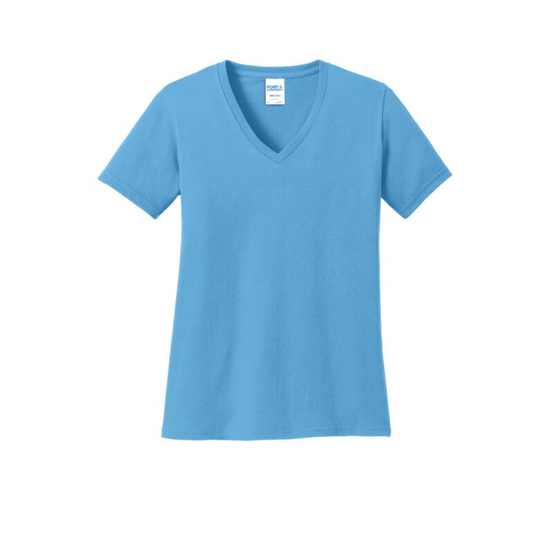 port and Company Ladies Core Cotton V Neck Tee Thumbnail